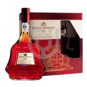 Kit Vinho Royal Oporto 20 Anos 750 ml + 2 Taças